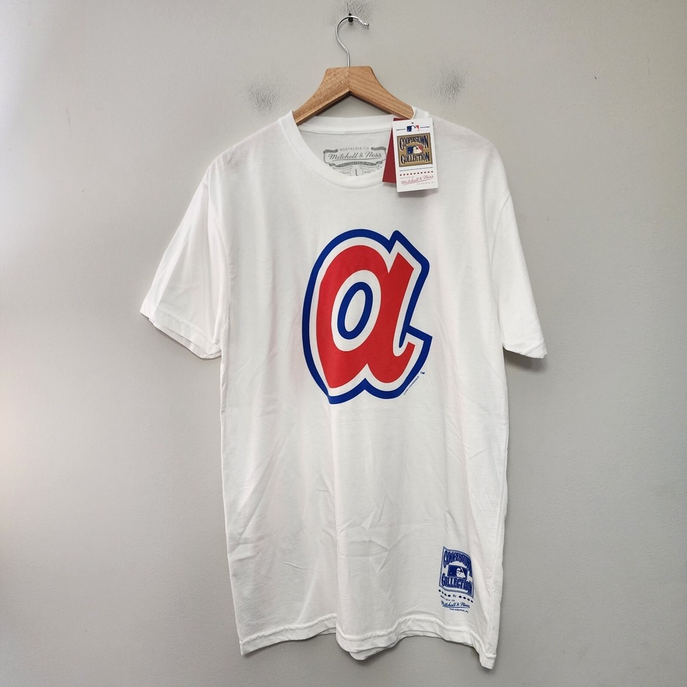 Atlanta Braves Mitchell & Ness Shirt Mens Large Throwback Shirt Cooperstown New